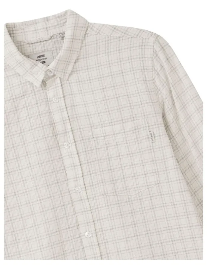 Indie Kids by Industrie The Oswald Long Sleeves Shirt in Stone Combo