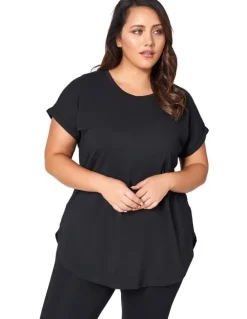 Indigo Tonic Lauren Longline Tee in Black
