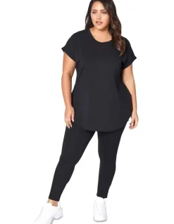 Indigo Tonic Lauren Longline Tee in Black