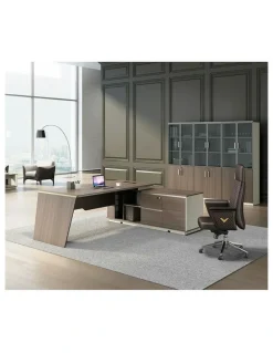 Innovatec ANDERS Executive Desk Reversible Return 2.4M - Hazelnut & Beige