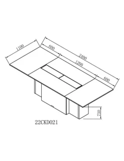 Innovatec CARTER Boardroom Table 2.4M - Coffee & Grey