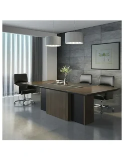 Innovatec CARTER Boardroom Table 2.4M - Coffee & Grey