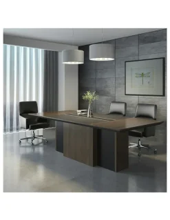 Innovatec CARTER Boardroom Table 2.4M - Coffee & Grey