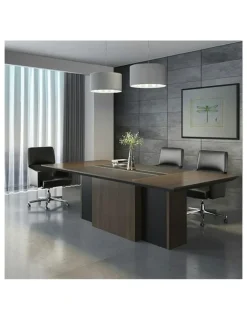 Innovatec CARTER Boardroom Table 2.4M - Coffee & Grey