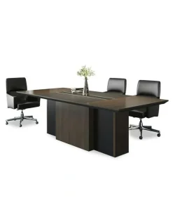 Innovatec CARTER Boardroom Table 2.4M - Coffee & Grey