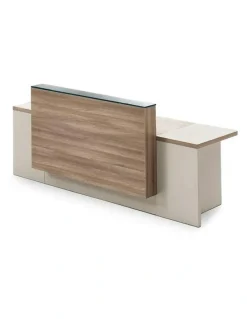 Innovatec CONELLI Reception Desk 2.4M - Light Walnut