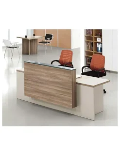 Innovatec CONELLI Reception Desk 2.4M - Light Walnut