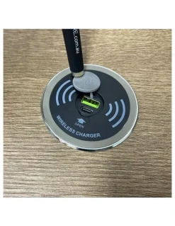 Innovatec In Desk Wireless Charging and USB Cable Cubby Management Dock
