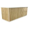 Innovatec KENTO Reception Desk 240cm - Timber Slat Acoustic White & Oak