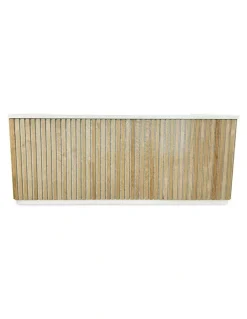 Innovatec KENTO Reception Desk 240cm - Timber Slat Acoustic White & Oak