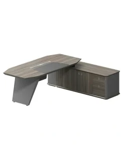 Innovatec MADDOK Executive Desk with Right Return 200cm - Chocolate & Charcoal Grey