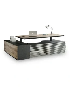 Innovatec PHOENIX 2.0 - Sit Stand Electric Lift Executive Desk with Right Return 2.8m - Warm Oak & Black