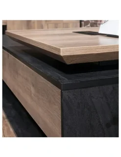 Innovatec PHOENIX 2.0 - Sit Stand Electric Lift Executive Desk with Right Return 2.8m - Warm Oak & Black