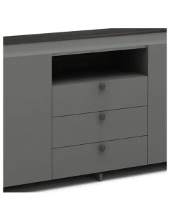 Innovatec RADDIX Credenza Cabinet 160cm - Iron Grey & Brown