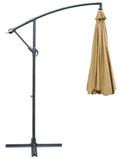 Instahut Cantilever Garden Beach Patio Outdoor Umbrella 3m in Beige