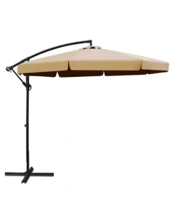 Instahut Cantilever Garden Beach Patio Outdoor Umbrella 3m in Beige