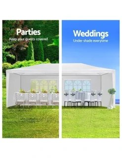Instahut Gazebo Marquee Outdoor Wedding Tent 3x6m in White