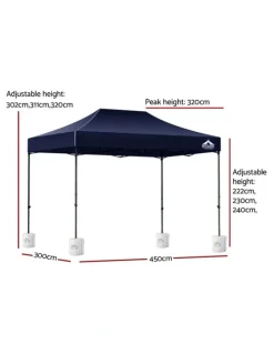 Instahut Pop Up Gazebo 3x4.5m in Navy