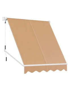 Instahut Retractable Pivot Arm Awning Canopy 2.1X2.1m in Beige