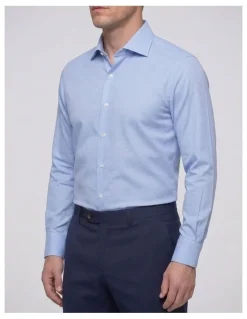 Institchu Aristotle Blue Textured Cotton Shirt