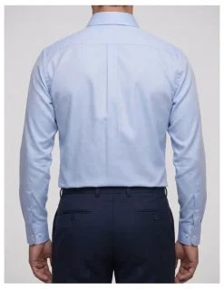 Institchu Asan Blue Herringbone Cotton Shirt