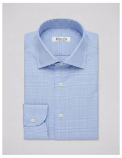 Institchu Browning Blue Glen Plaid Non-Iron Cotton Shirt