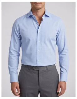 Institchu Browning Blue Glen Plaid Non-Iron Cotton Shirt
