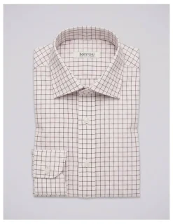 Institchu Dickinson Red Windowpane Cotton Shirt