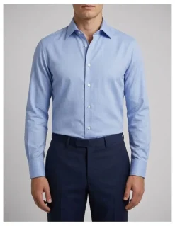 Institchu Duxbury Blue Dobby Cotton Shirt