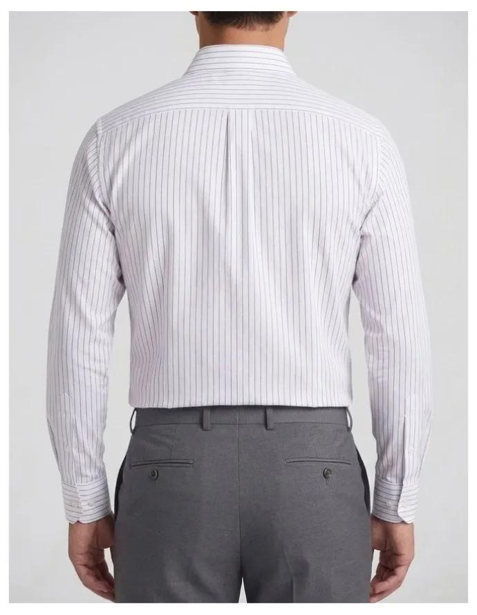Institchu Gilligan Navy and White Pinstripe Cotton Shirt
