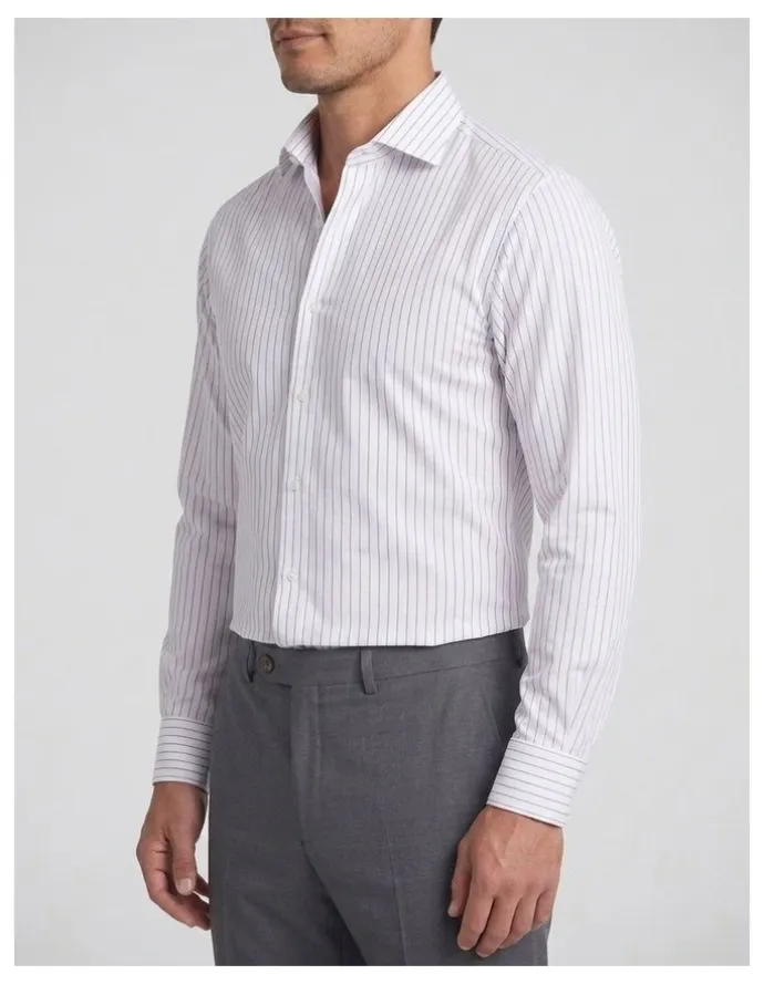 Institchu Gilligan Navy and White Pinstripe Cotton Shirt
