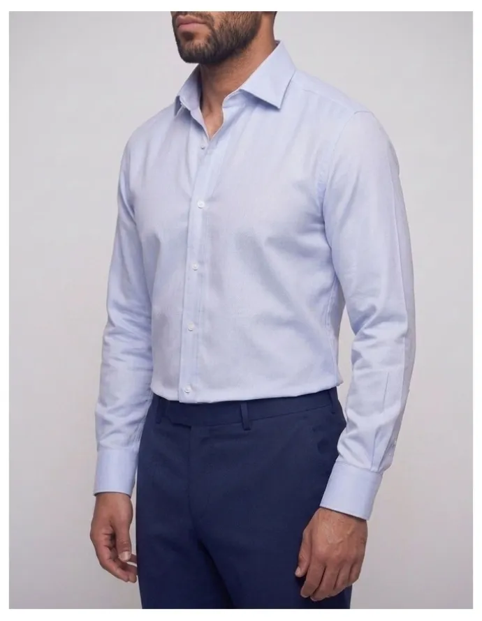 Institchu Shores Blue Patterned Cotton Shirt