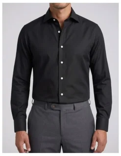 Institchu Wallace Black Twill Cotton Shirt