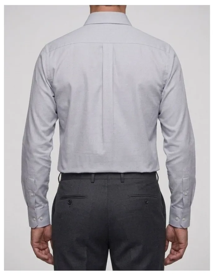 Institchu Wilson Grey Pincheck Cotton Shirt