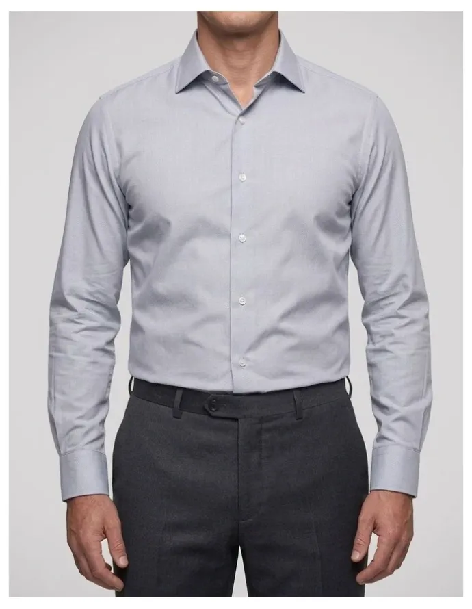 Institchu Wilson Grey Pincheck Cotton Shirt