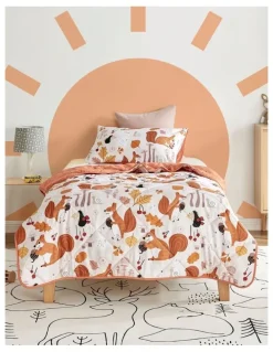 Jack & Ava Find a Squirrel Comforter and Pillowcase Set in White