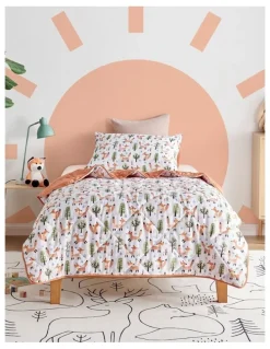 Jack & Ava Shy Fox Comforter Set in White