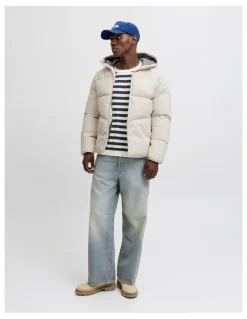 Jack & Jones Global Puffer Jacket in White