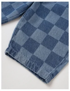 Jack & Milly Barney Laser Print Checkerboard in Jean