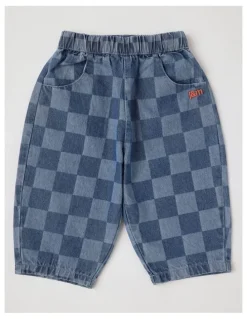 Jack & Milly Barney Laser Print Checkerboard in Jean