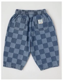 Jack & Milly Barney Laser Print Checkerboard in Jean