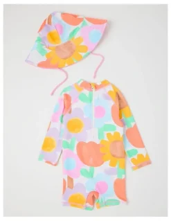 Jack & Milly Buddy Rashsuit and Hat Set in Watercolour Floral