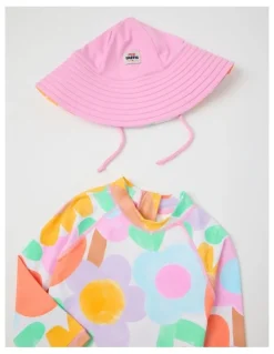 Jack & Milly Buddy Rashsuit and Hat Set in Watercolour Floral