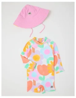Jack & Milly Buddy Rashsuit and Hat Set in Watercolour Floral