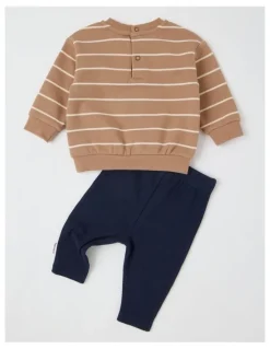 Jack & Milly Clay Boucle Whale Top and Pant Set in Assorted