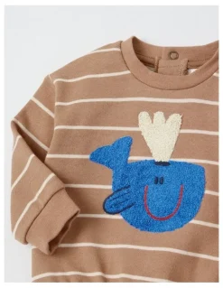 Jack & Milly Clay Boucle Whale Top and Pant Set in Assorted