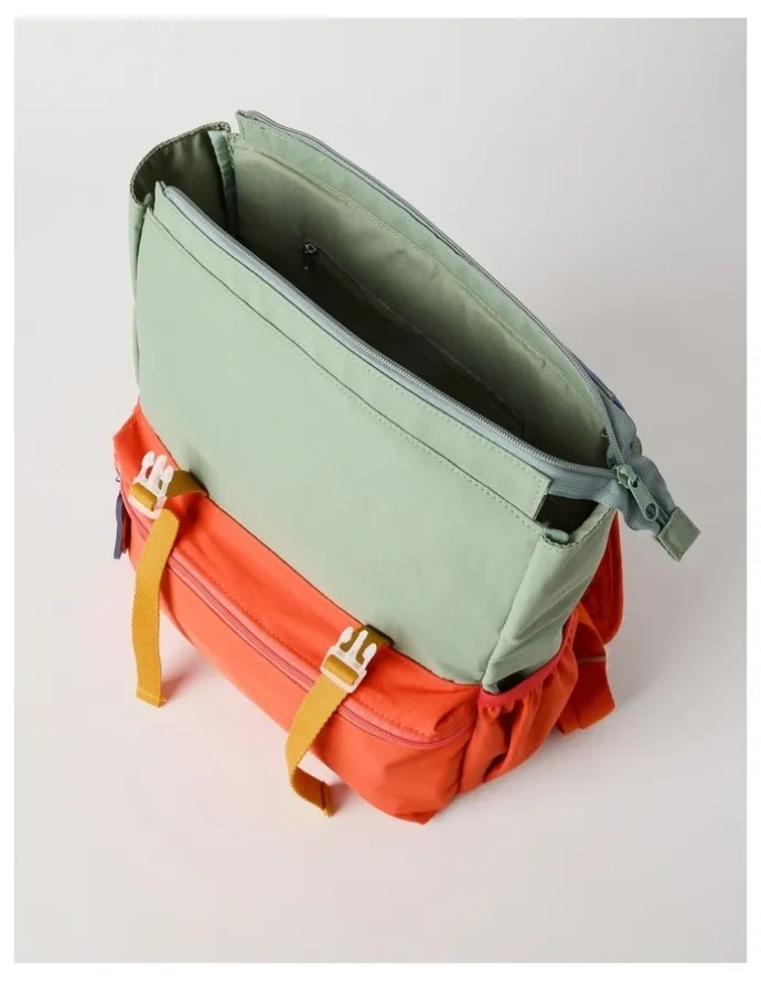 Jack & Milly Colour Blocked Backpack in Green