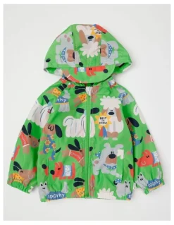 Jack & Milly Comet Fold Away Rain Coat with Best In Show Print in Green