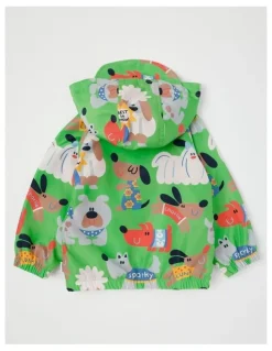 Jack & Milly Comet Fold Away Rain Coat with Best In Show Print in Green
