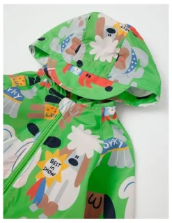 Jack & Milly Comet Fold Away Rain Coat with Best In Show Print in Green